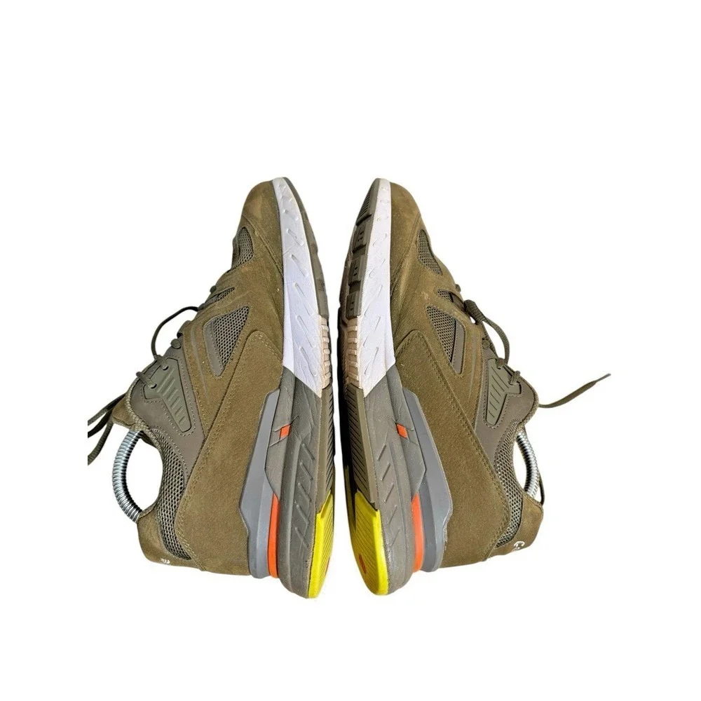 FitVille Marca Mens 9.5W Pre-Owned Running Shoes Olive Green Suede Trainers‎